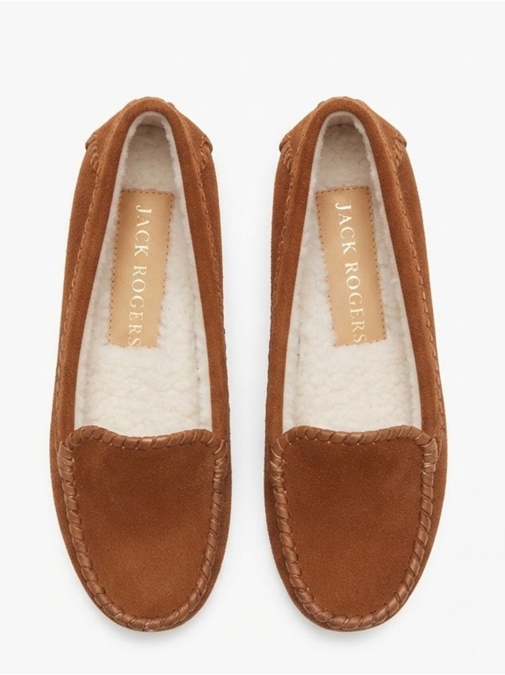 Jack Rogers “Millie” Tan Suede Leather Slip-On Moccasins
